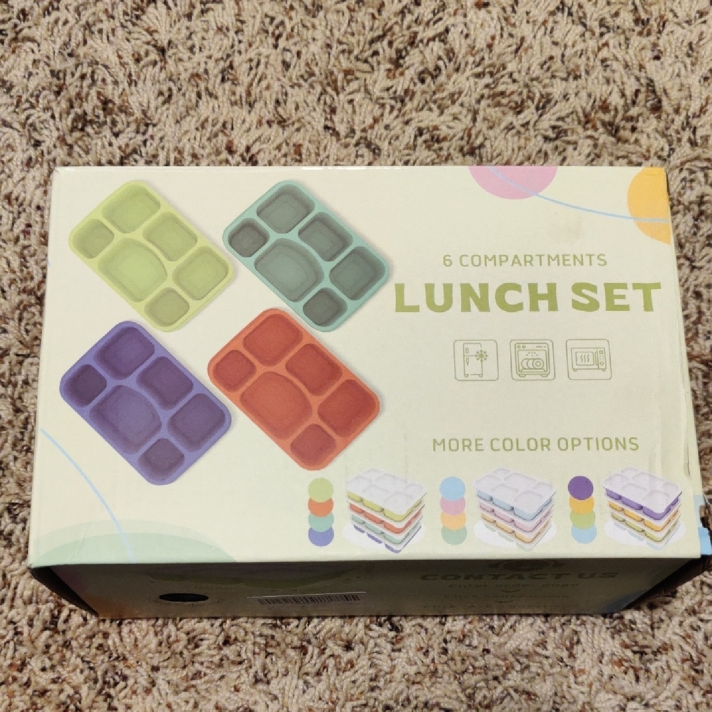 6 Compartment Lunch Set with Color Options